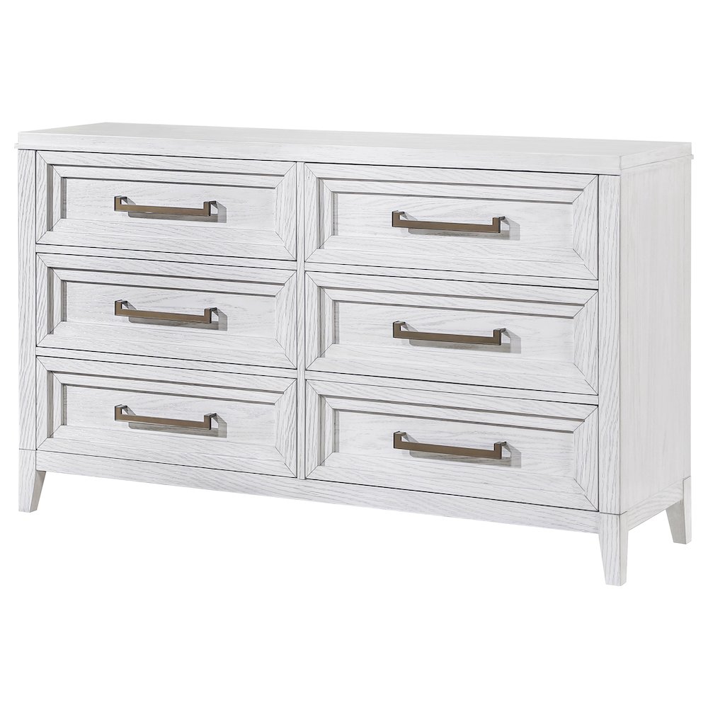 Marielle 6-drawer Bedroom Dresser Distressed White. Picture 4