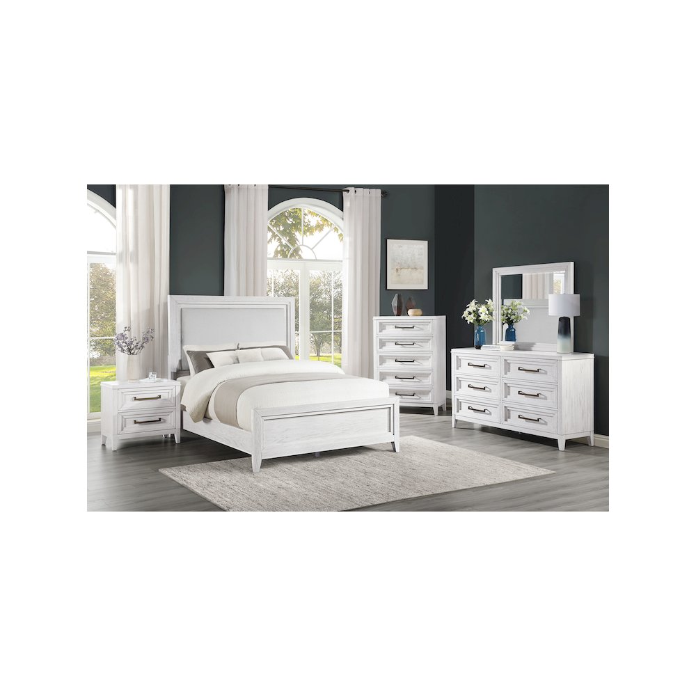 Marielle 6-drawer Bedroom Dresser Distressed White. Picture 12
