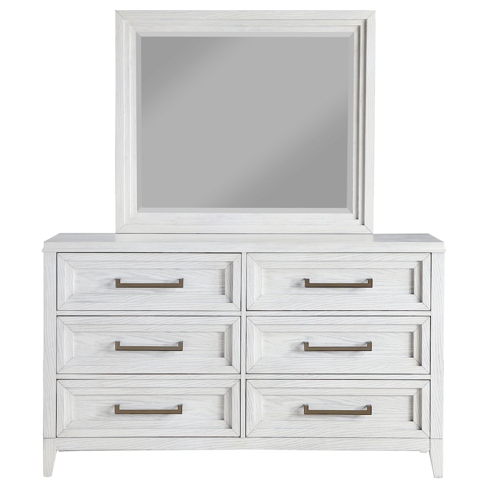Marielle 6-drawer Dresser with Mirror Distressed White. Picture 3