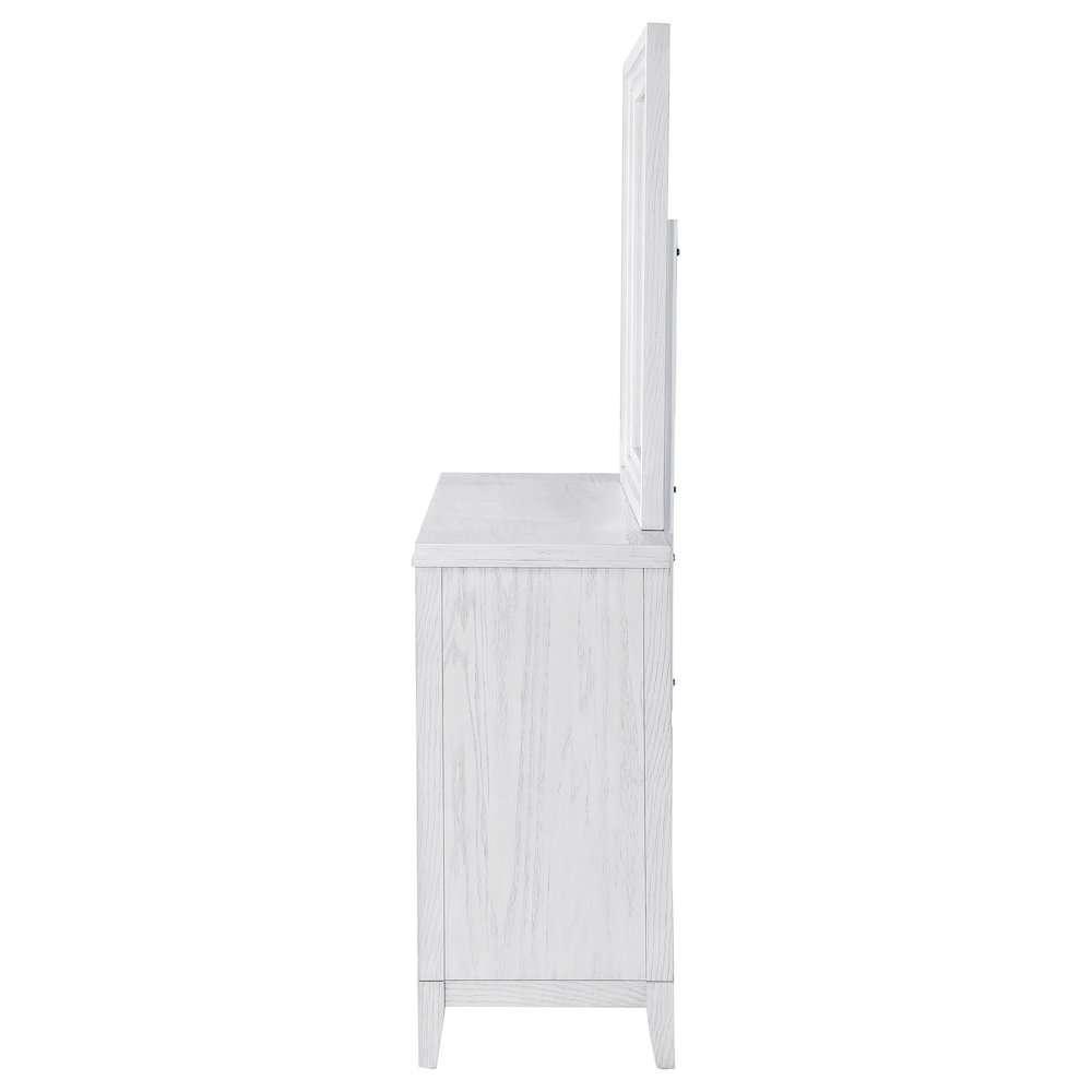 Marielle 6-drawer Dresser with Mirror Distressed White. Picture 5