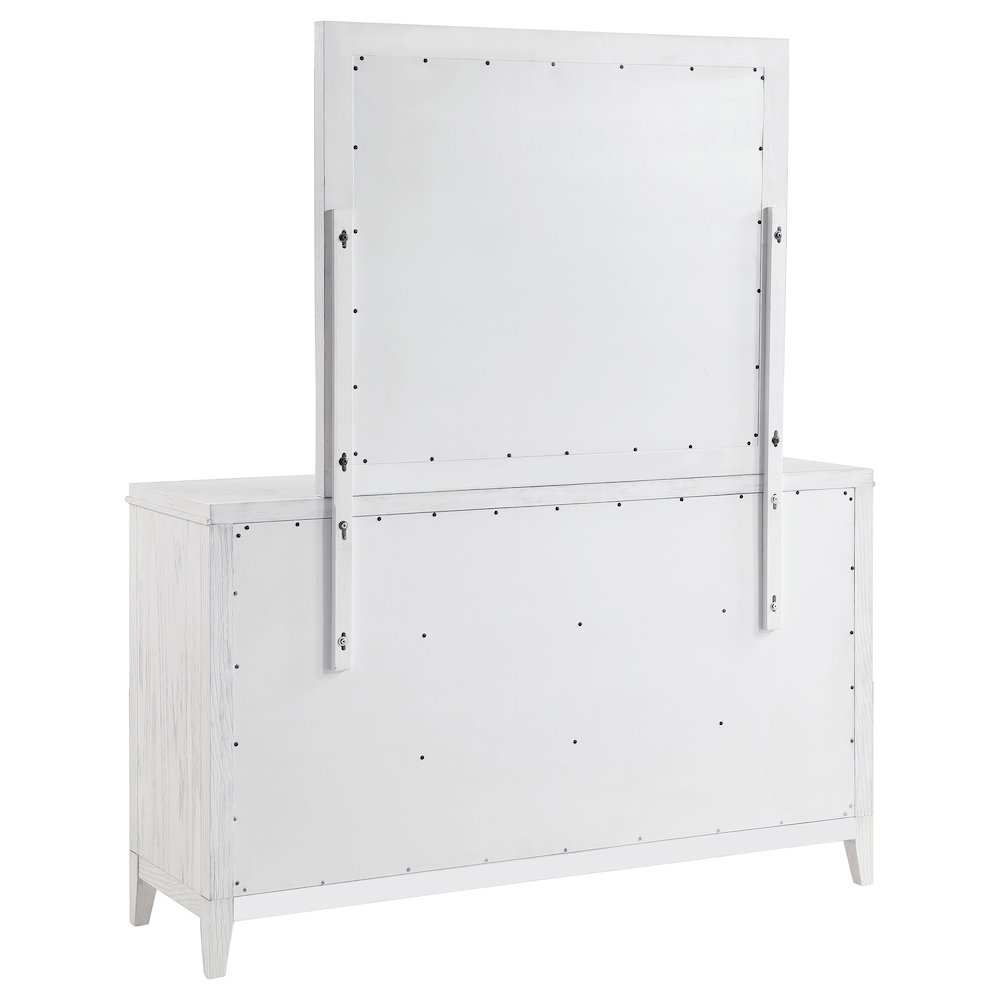 Marielle 6-drawer Dresser with Mirror Distressed White. Picture 6