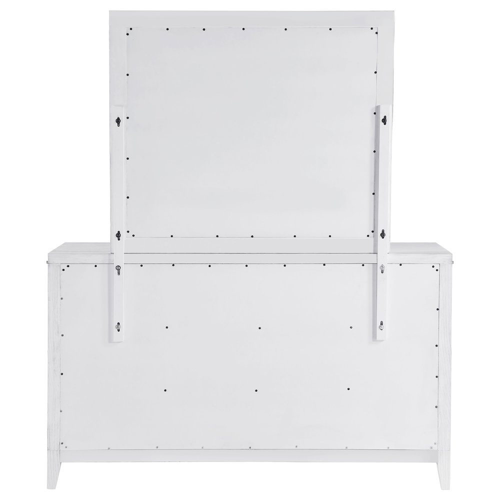 Marielle 6-drawer Dresser with Mirror Distressed White. Picture 7