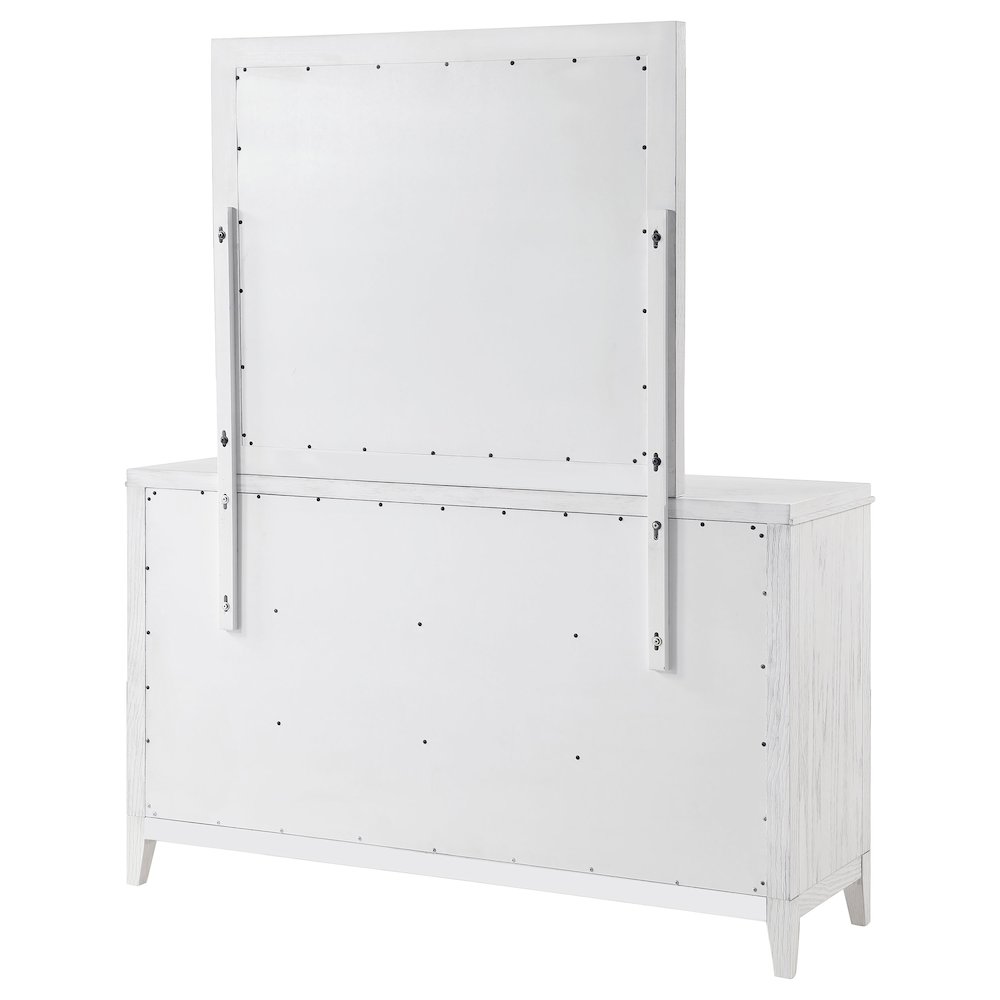 Marielle 6-drawer Dresser with Mirror Distressed White. Picture 8