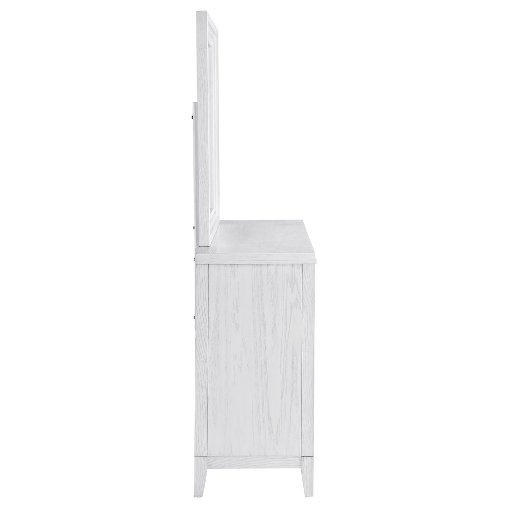Marielle 6-drawer Dresser with Mirror Distressed White. Picture 9