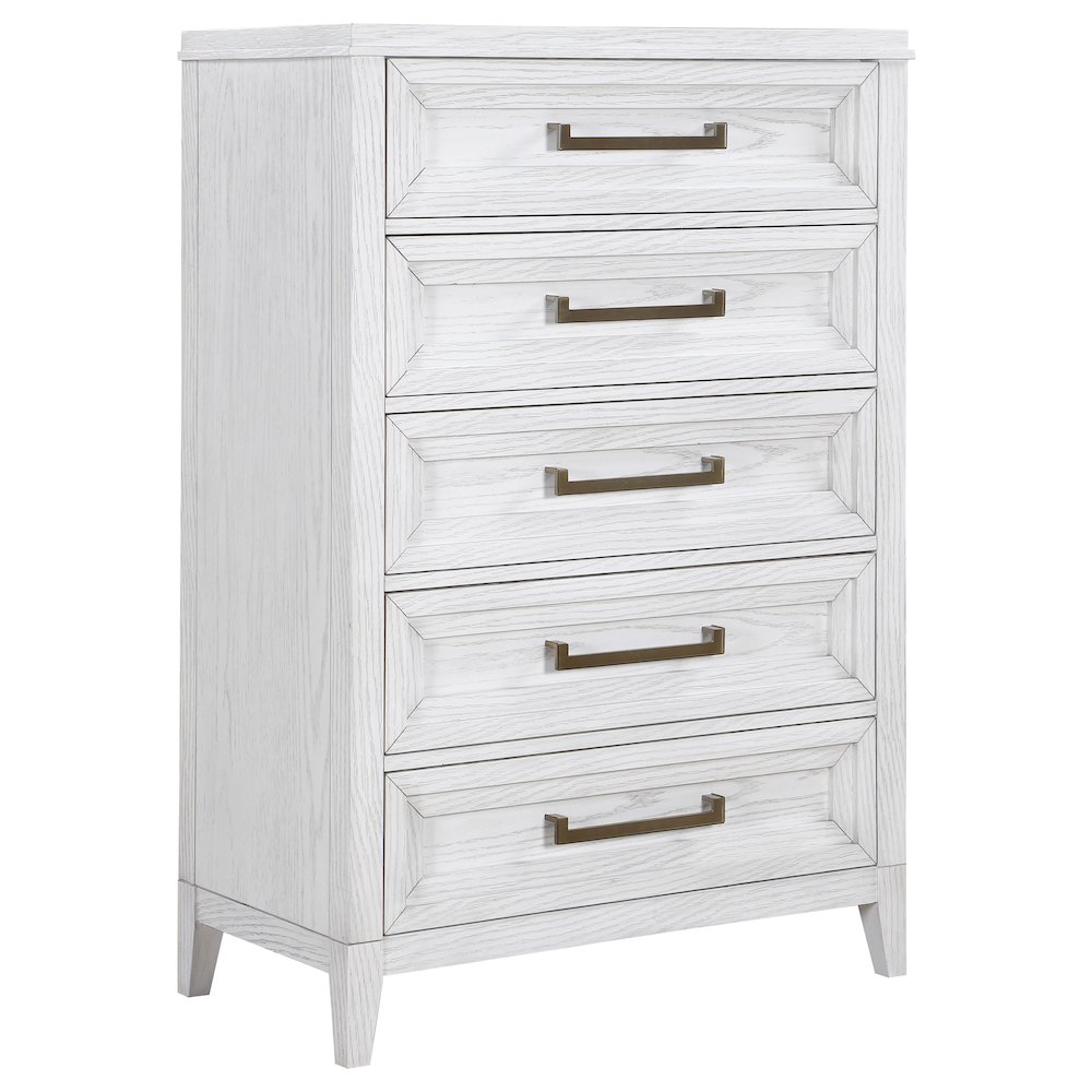 Marielle 5-drawer Bedroom Chest Distressed White. Picture 1