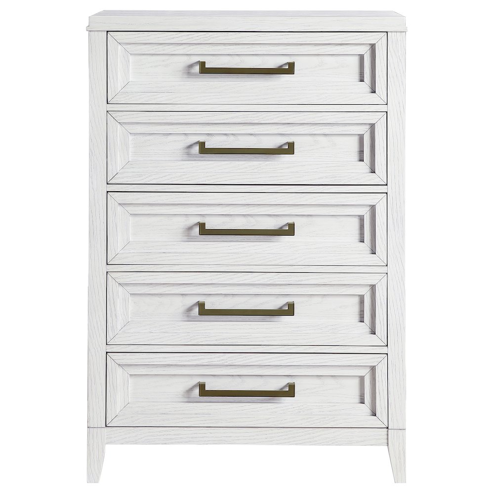 Marielle 5-drawer Bedroom Chest Distressed White. Picture 3