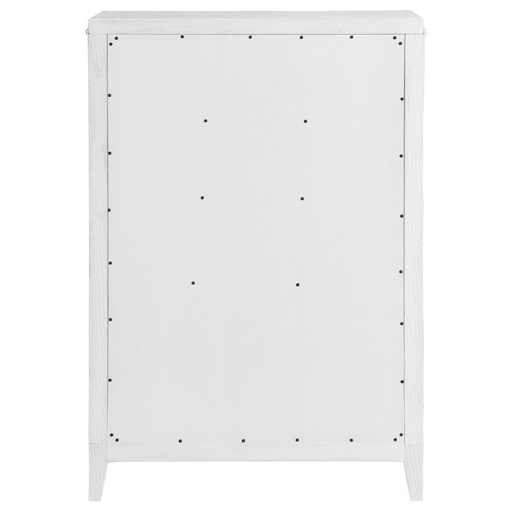 Marielle 5-drawer Bedroom Chest Distressed White. Picture 7