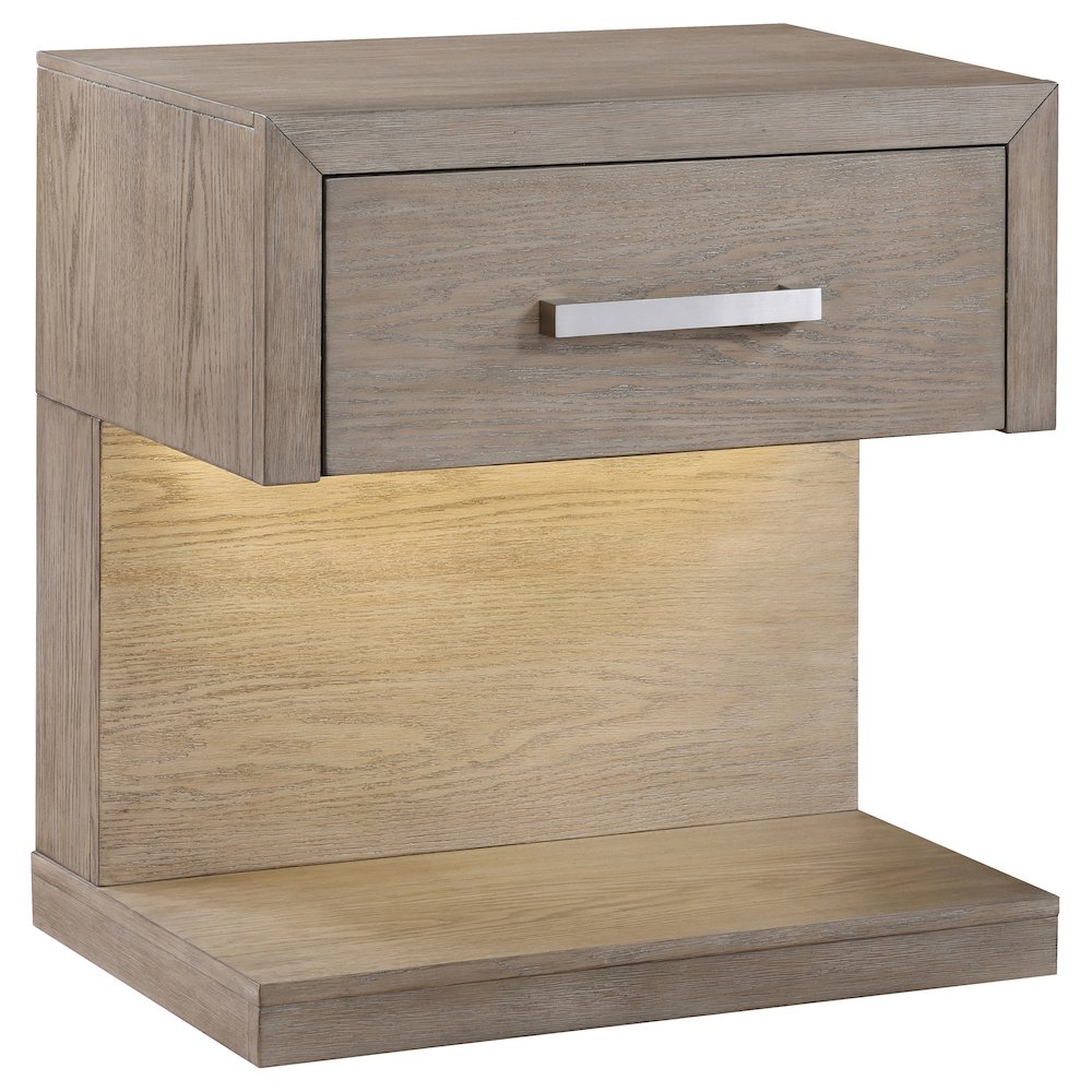 Kenora 1-drawer Nightstand Bedside Table Barley Brown. Picture 1