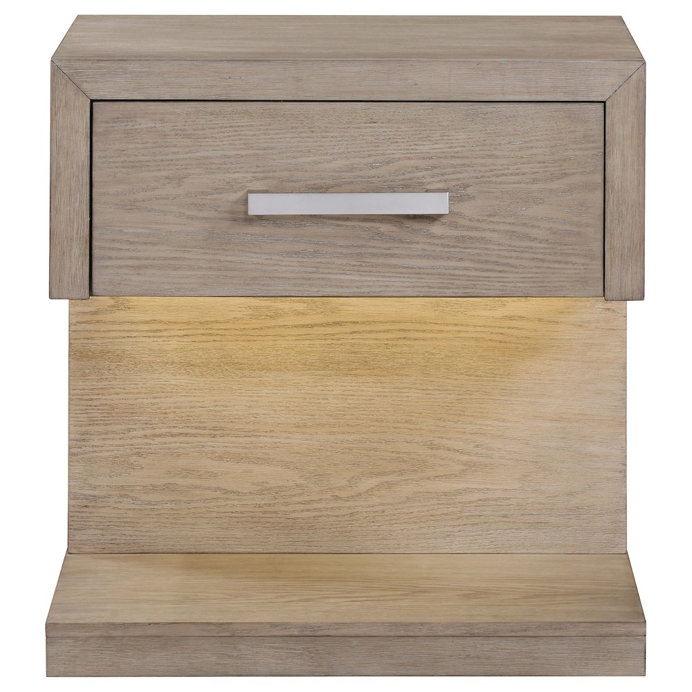 Kenora 1-drawer Nightstand Bedside Table Barley Brown. Picture 3