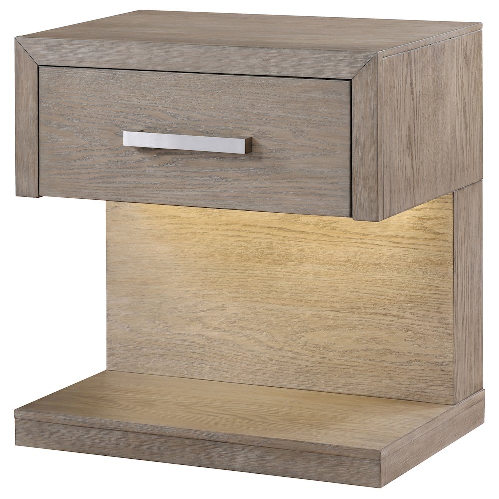 Kenora 1-drawer Nightstand Bedside Table Barley Brown. Picture 4