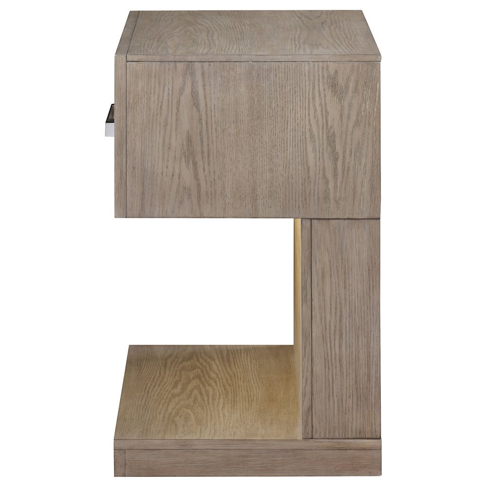 Kenora 1-drawer Nightstand Bedside Table Barley Brown. Picture 5