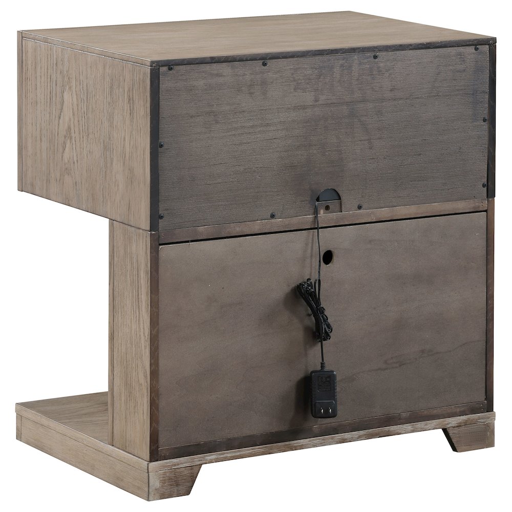 Kenora 1-drawer Nightstand Bedside Table Barley Brown. Picture 6