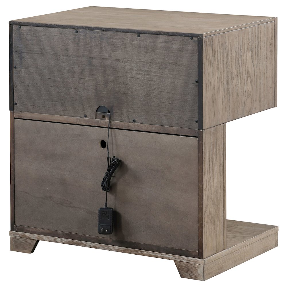 Kenora 1-drawer Nightstand Bedside Table Barley Brown. Picture 8