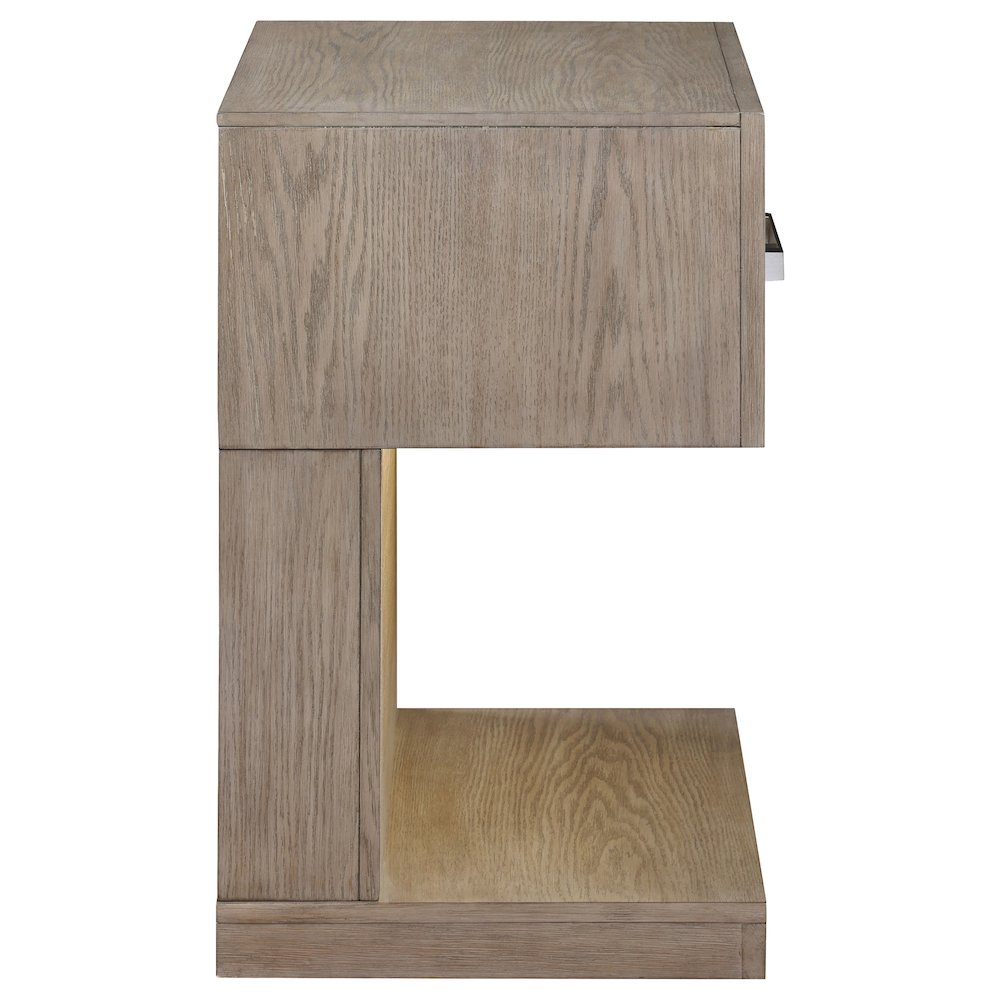 Kenora 1-drawer Nightstand Bedside Table Barley Brown. Picture 9