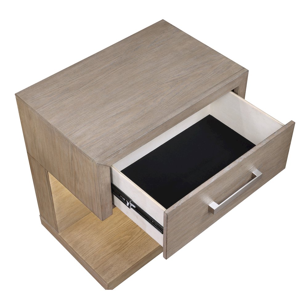 Kenora 1-drawer Nightstand Bedside Table Barley Brown. Picture 13