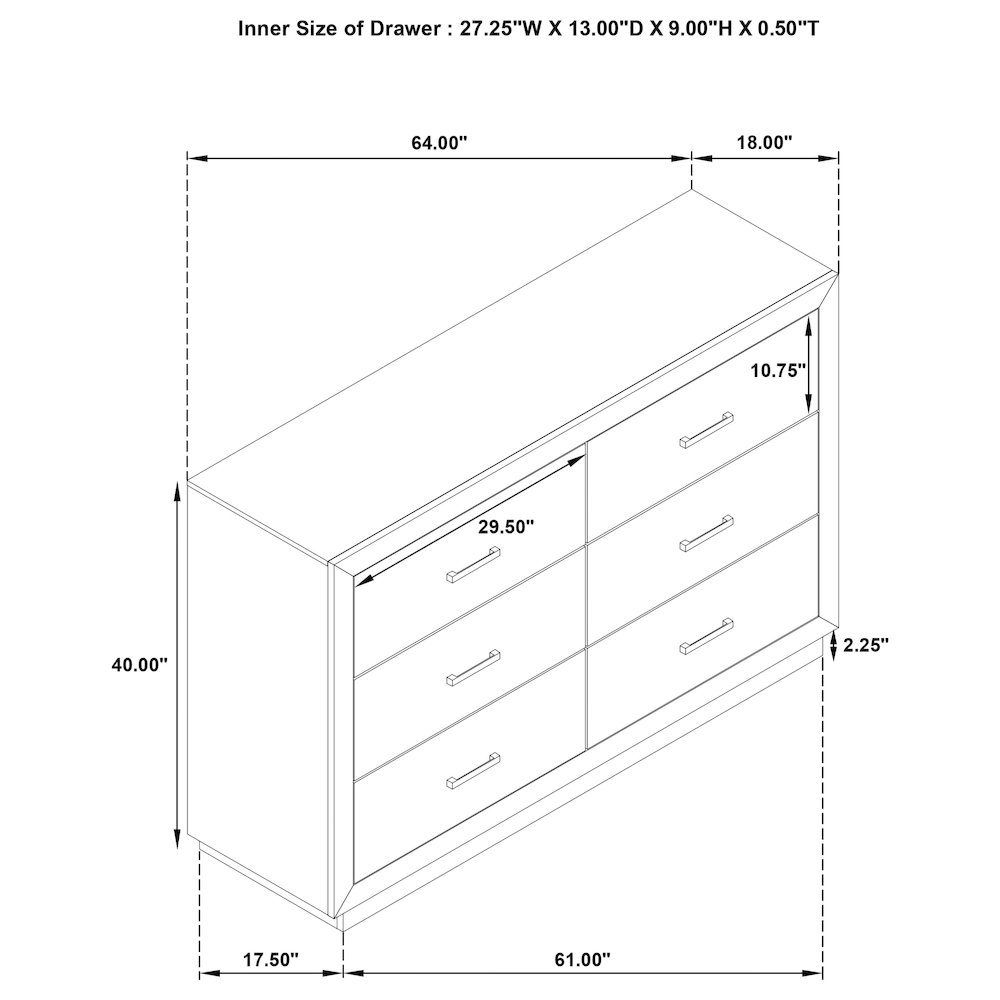 Kenora 6-drawer Dresser Barley Brown. Picture 15