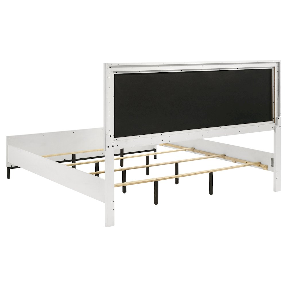 Sonora Eastern King Upholstered Panel Bed White. Picture 4