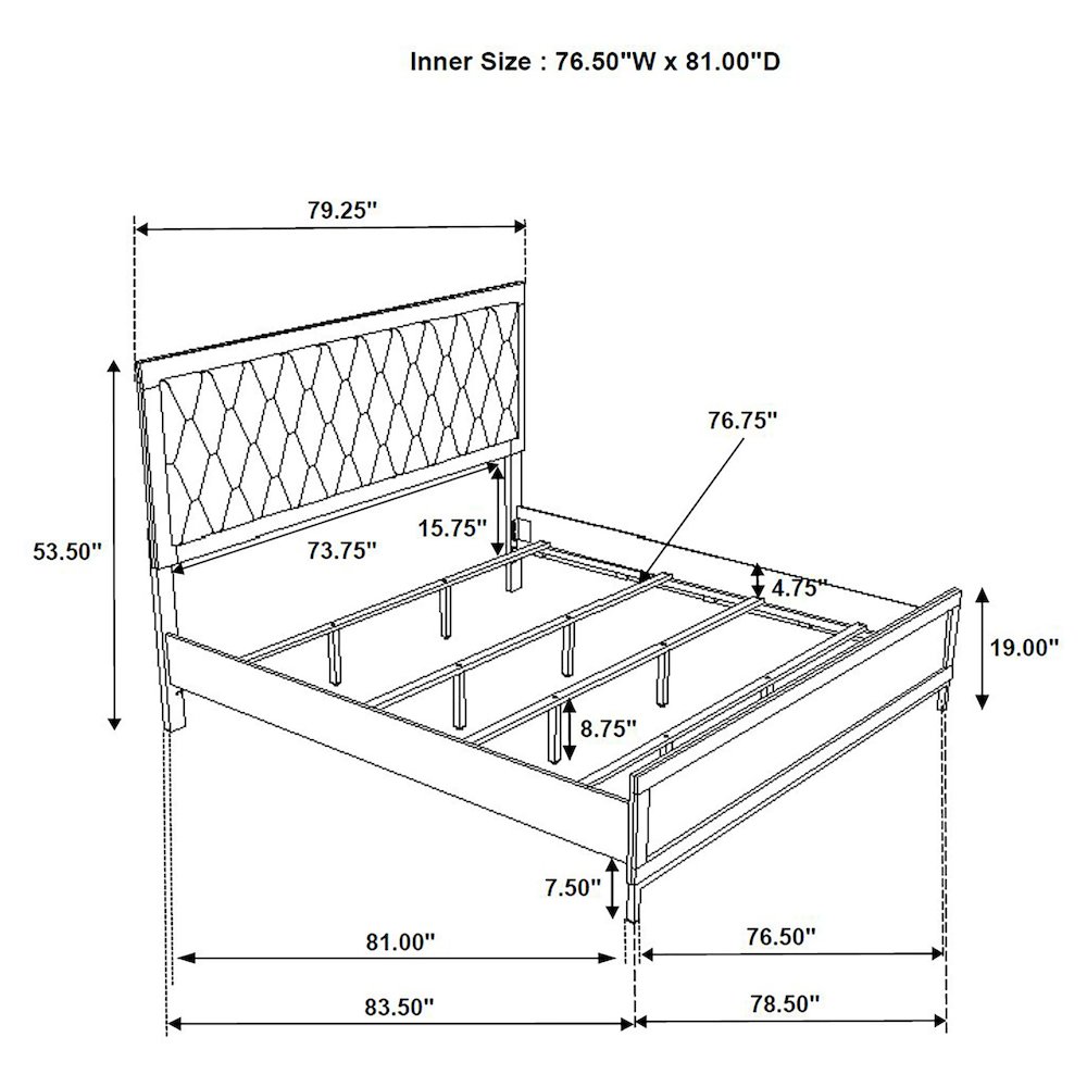 Sonora Eastern King Upholstered Panel Bed White. Picture 9