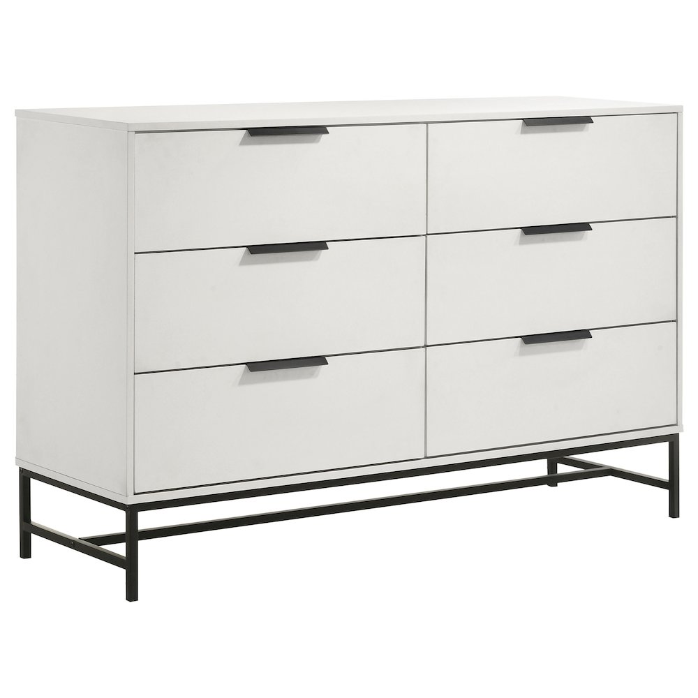 Sonora 6-drawer Bedroom Dresser White. Picture 1