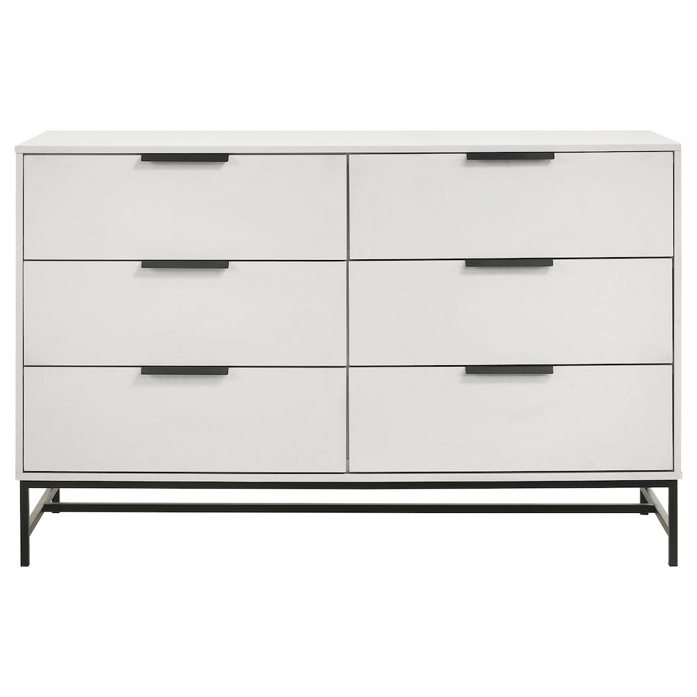 Sonora 6-drawer Bedroom Dresser White. Picture 3