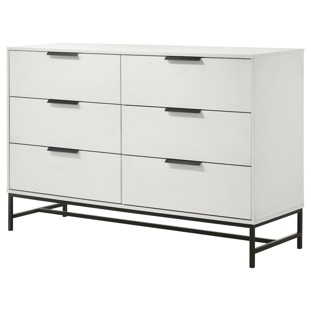 Sonora 6-drawer Bedroom Dresser White. Picture 4