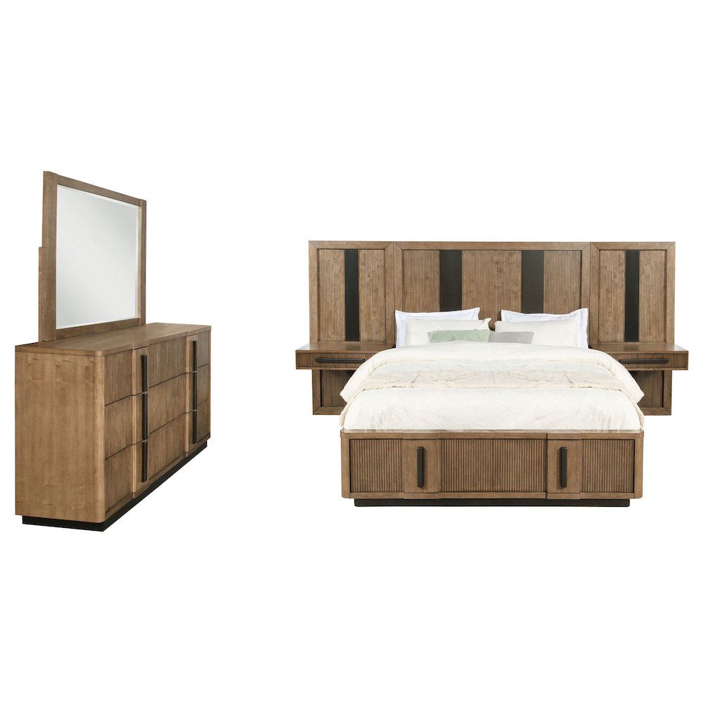 Terrace 5-piece Eastern King Panel Bedroom Set Ash Brown. Picture 1