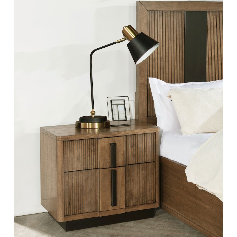 Terrace 2-drawer Nightstand Bedside Table Ash Brown. Picture 10