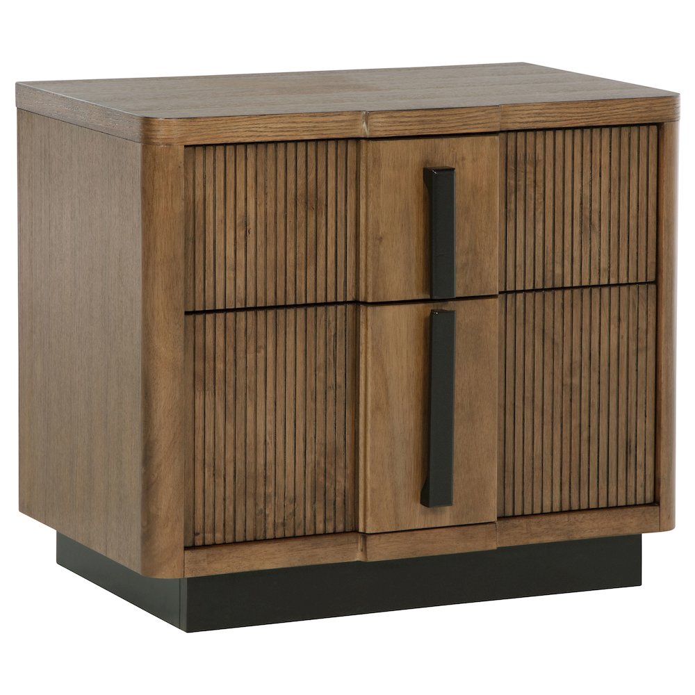 Terrace 2-drawer Nightstand Bedside Table Ash Brown. Picture 1