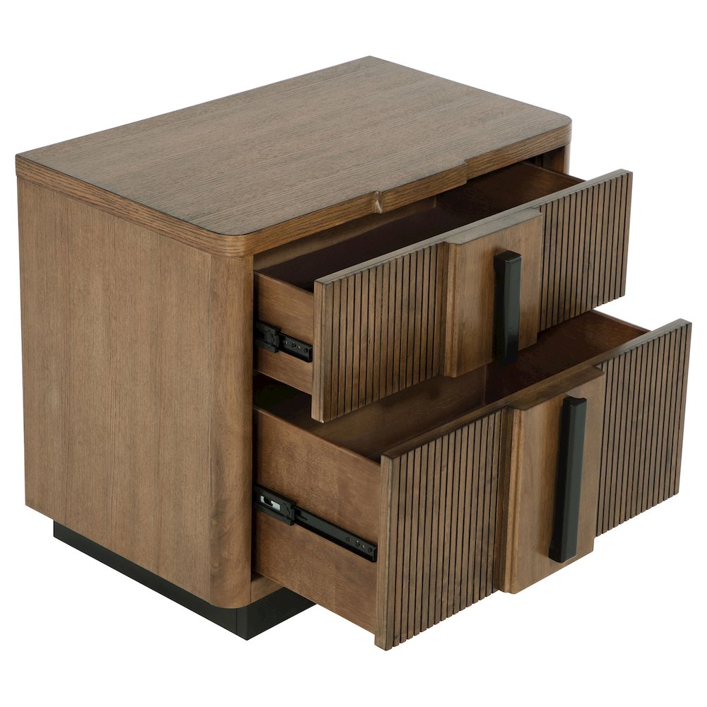 Terrace 2-drawer Nightstand Bedside Table Ash Brown. Picture 14