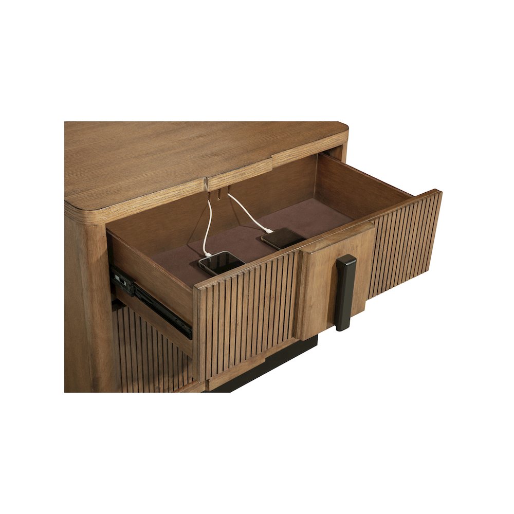Terrace 2-drawer Nightstand Bedside Table Ash Brown. Picture 15