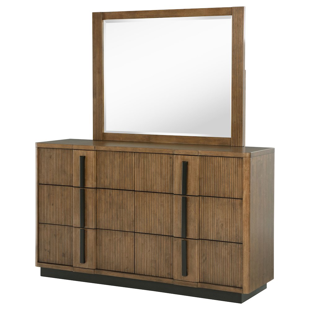 Terrace 6-drawer Dresser and Mirror Ash Brown. Picture 4