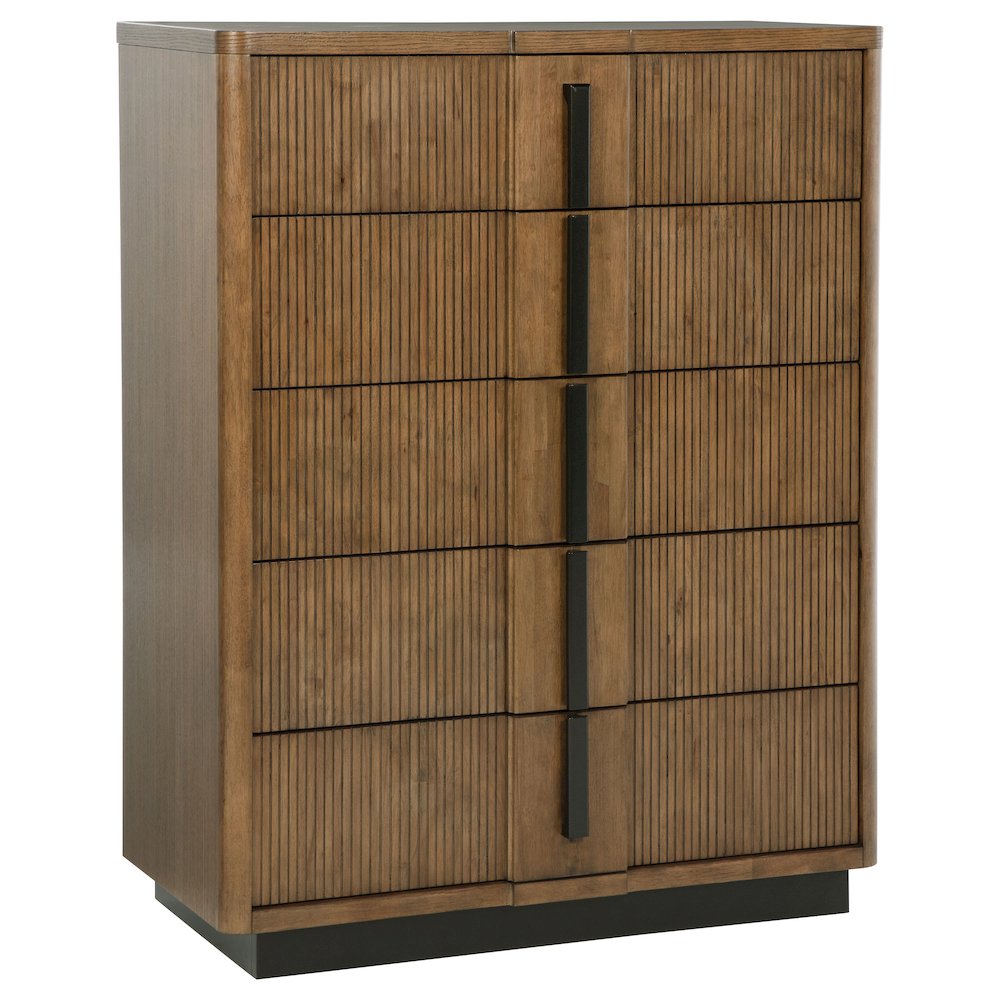 Terrace 5-drawer Chest of Drawers Ash Brown. Picture 1