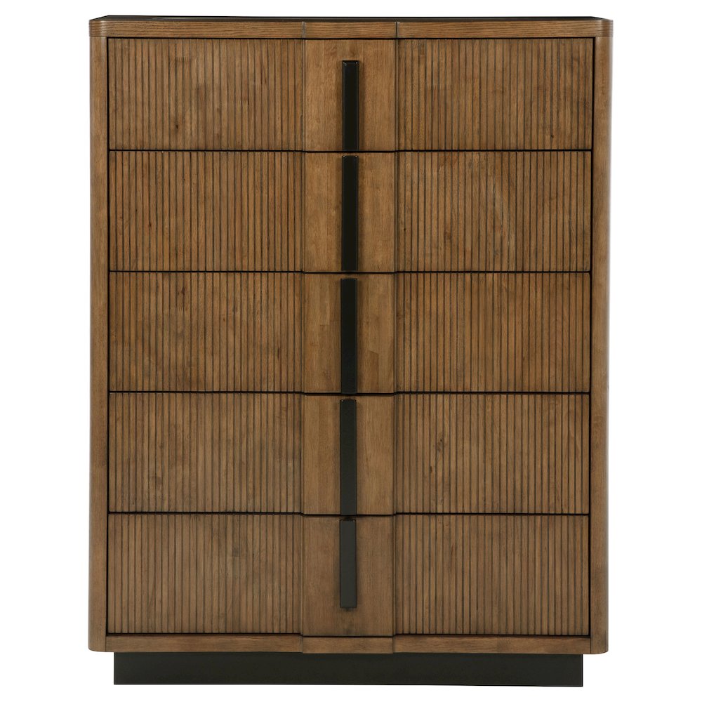 Terrace 5-drawer Chest of Drawers Ash Brown. Picture 3