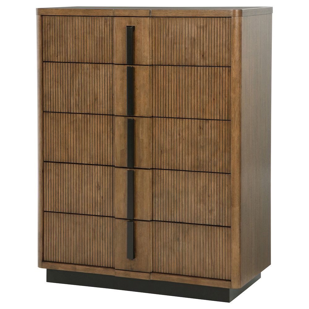 Terrace 5-drawer Chest of Drawers Ash Brown. Picture 4