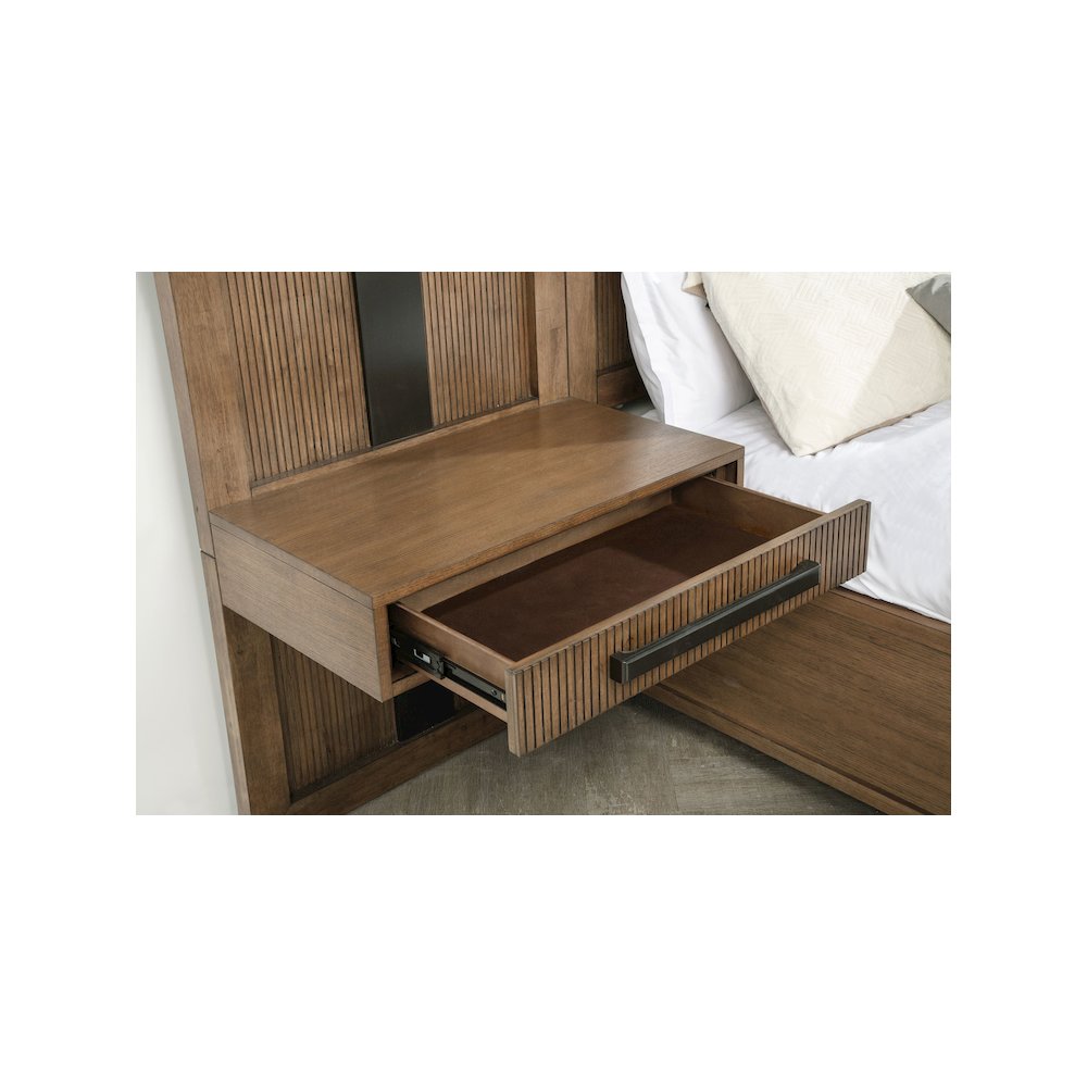 Terrace 2-piece Wall Panel with Nightstand Set Ash Brown. Picture 8