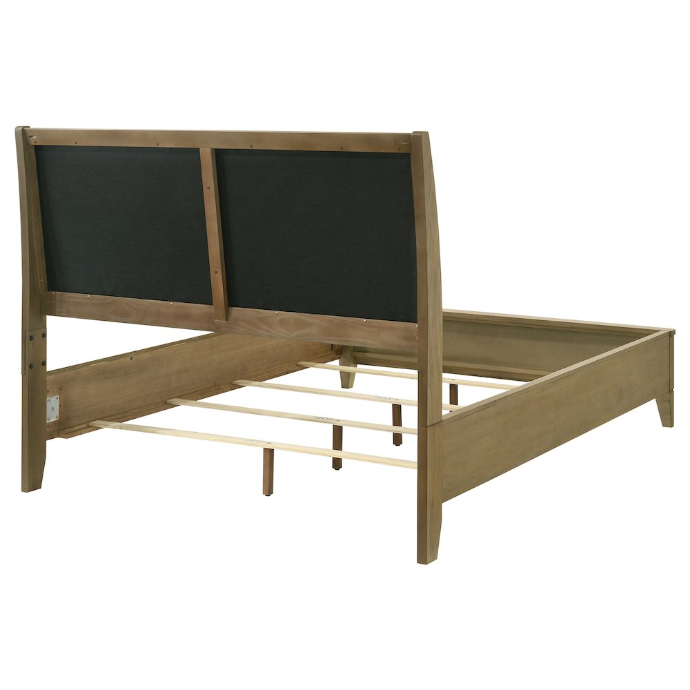 Granada Upholstered Eastern King Panel Bed Natural Pine. Picture 4