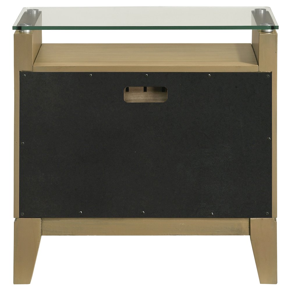Granada 2-drawer Glass Top Nightstand Natural Pine. Picture 7