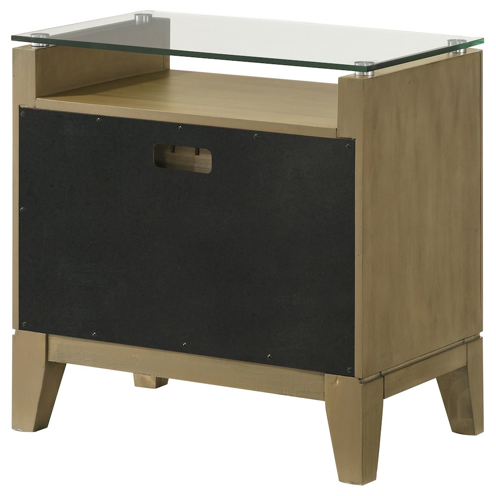Granada 2-drawer Glass Top Nightstand Natural Pine. Picture 8