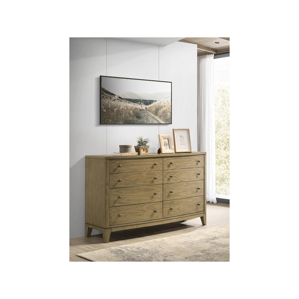 Granada 8-drawer Dresser Cabinet Natural Pine. Picture 10