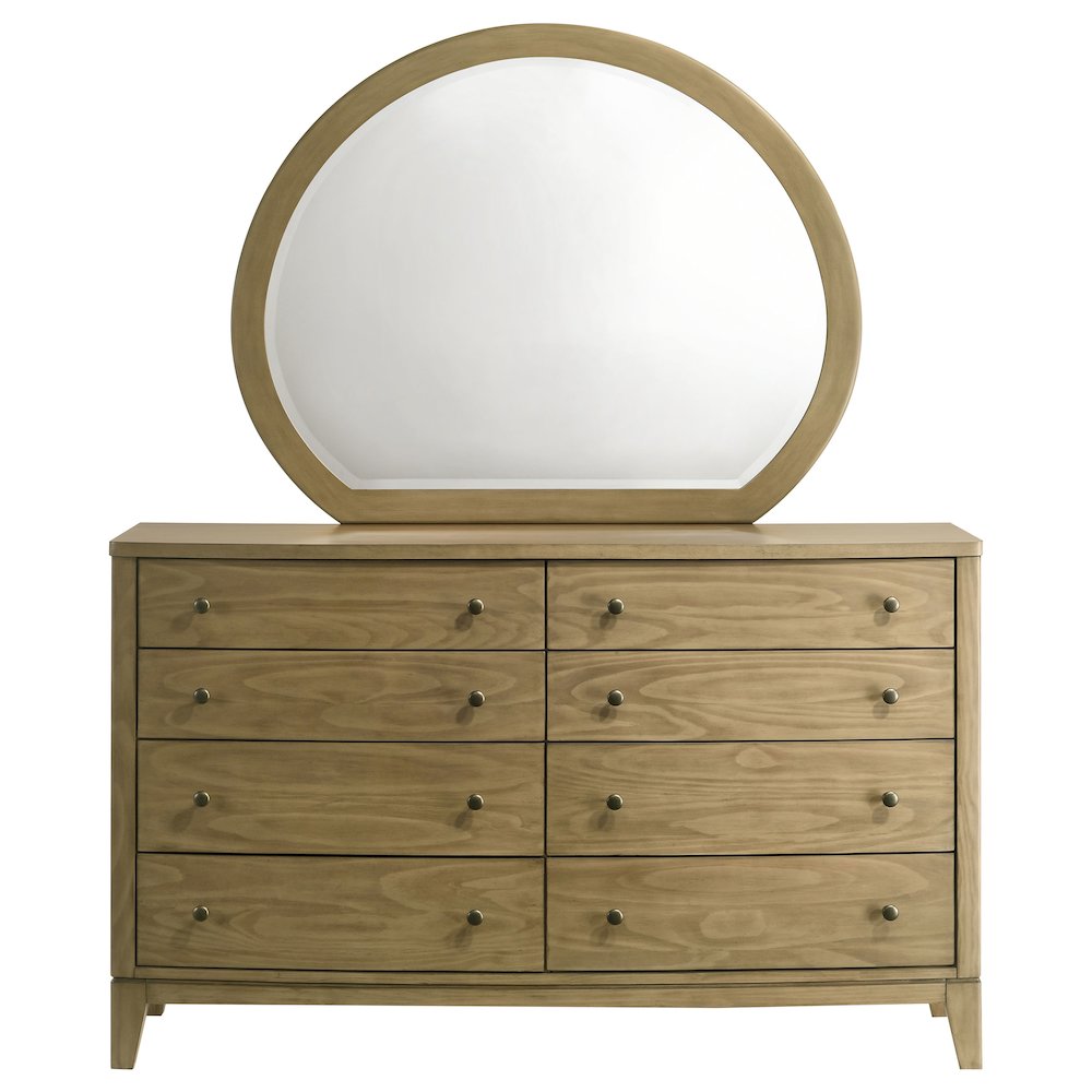 Granada 8-drawer Dresser and Mirror Natural Pine. Picture 3