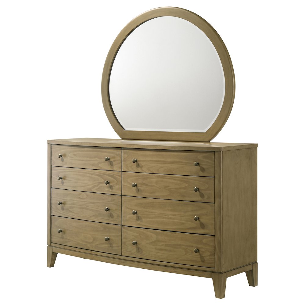 Granada 8-drawer Dresser and Mirror Natural Pine. Picture 4