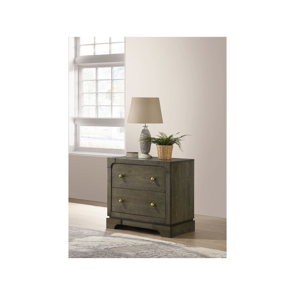 Gran Park 2-drawer Nightstand Bedside Table Dark Cocoa. Picture 10