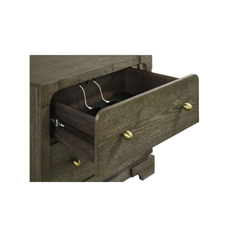 Gran Park 2-drawer Nightstand Bedside Table Dark Cocoa. Picture 14