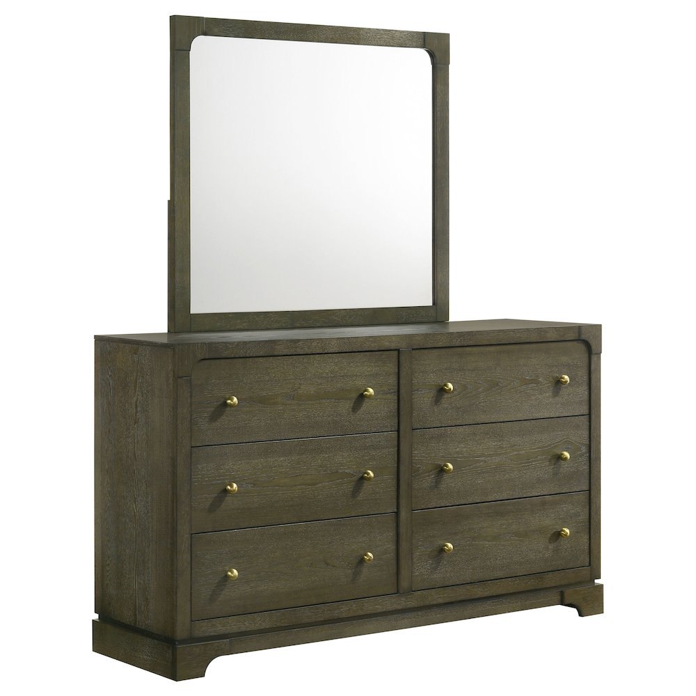 Gran Park 6-drawer Dresser and Mirror Dark Cocoa. Picture 1