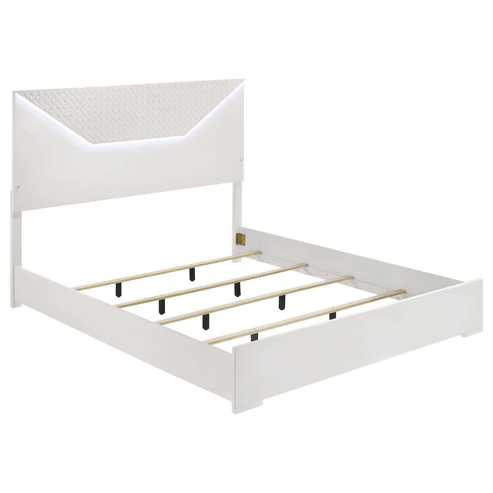 Ives 5-piece Queen Bedroom Set White High Gloss. Picture 3
