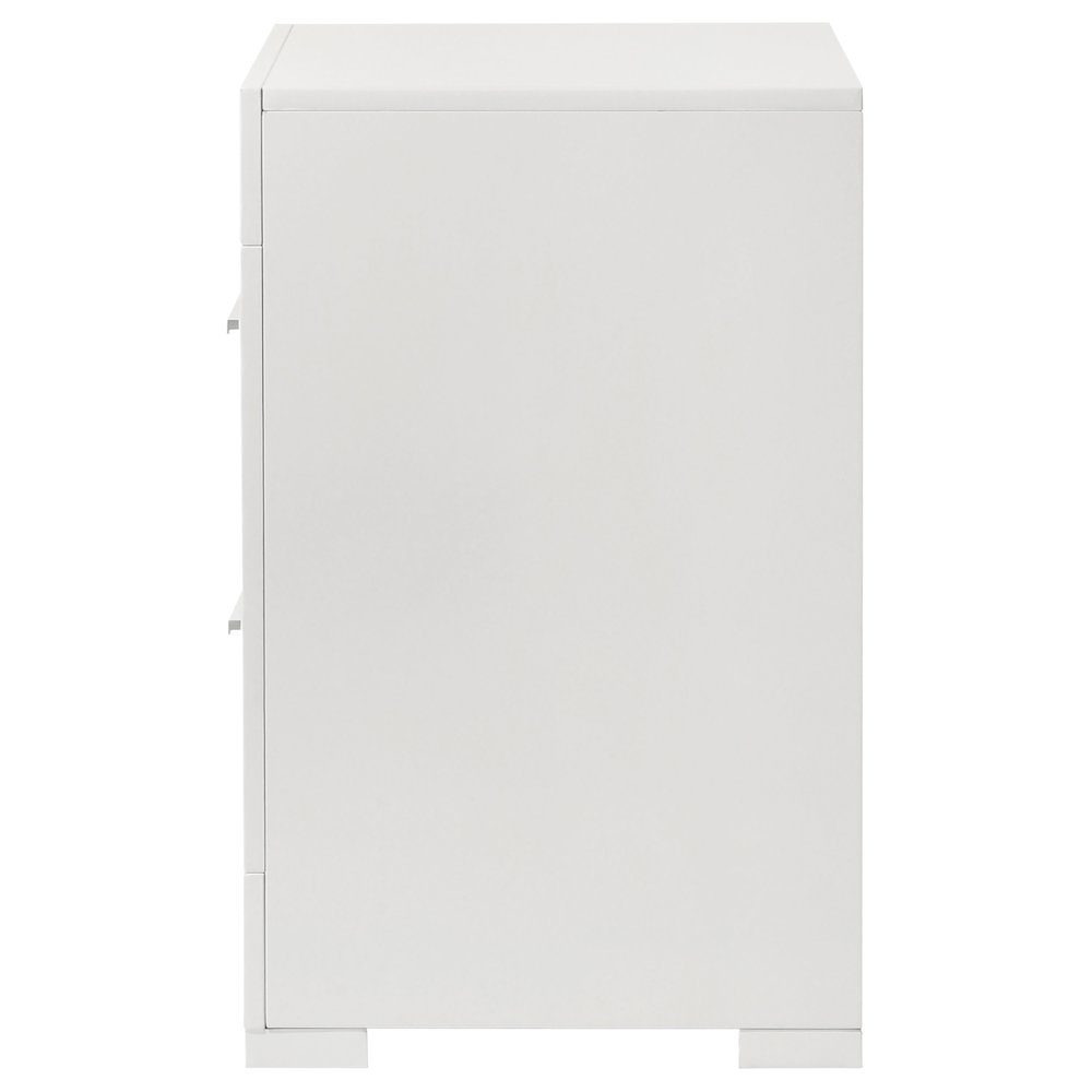 Ives 2-drawer Nightstand Bedside Table White High Gloss. Picture 5