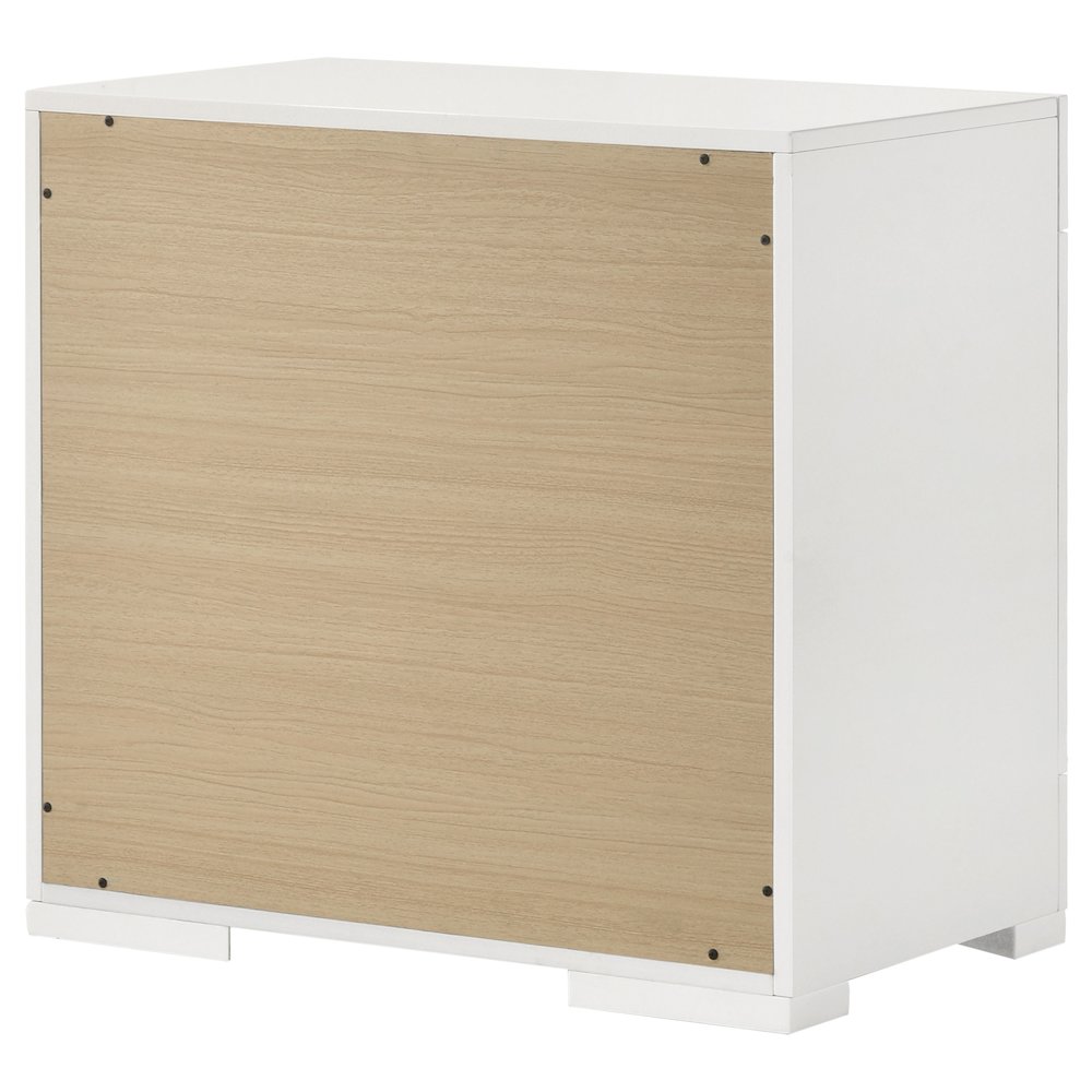 Ives 2-drawer Nightstand Bedside Table White High Gloss. Picture 8