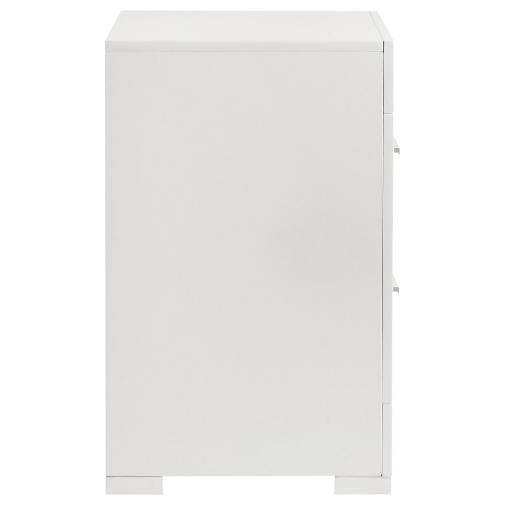 Ives 2-drawer Nightstand Bedside Table White High Gloss. Picture 9