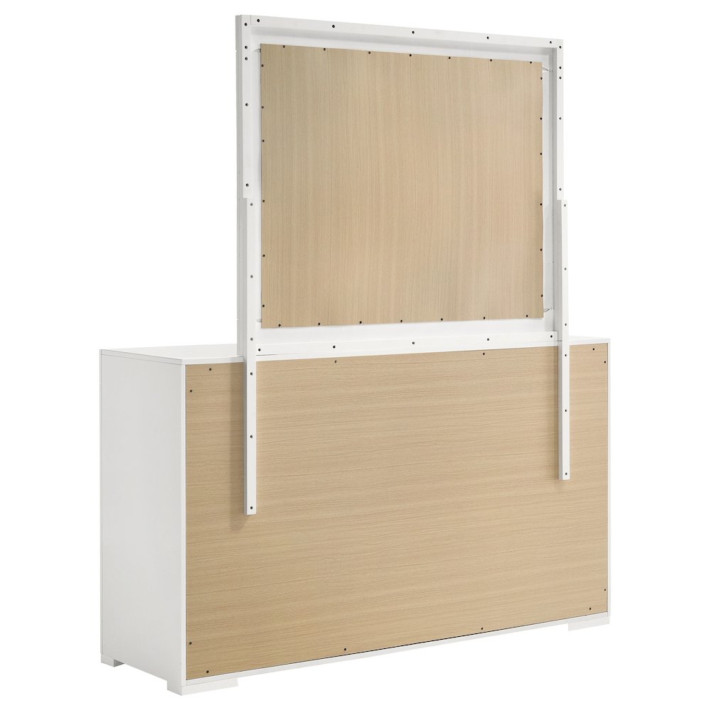 Ives 6-drawer Dresser and Mirror White High Gloss. Picture 6