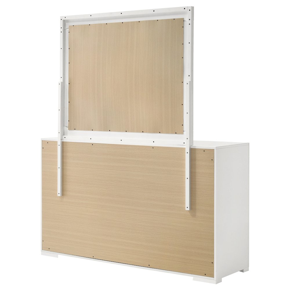 Ives 6-drawer Dresser and Mirror White High Gloss. Picture 8